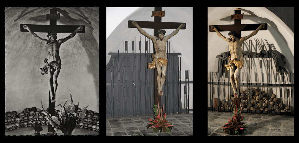 The ossuary of Brig-Glis then and now