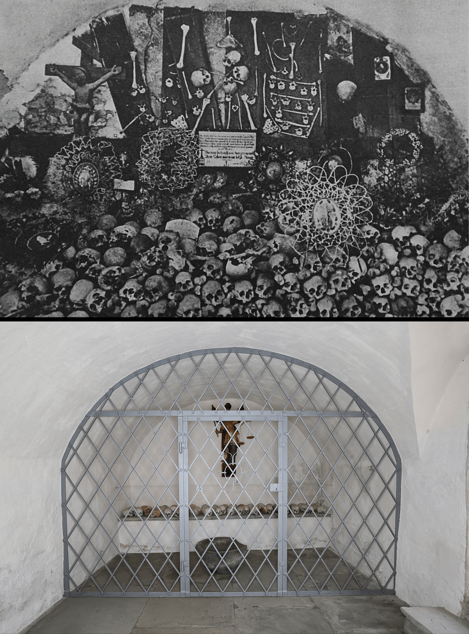 The ossuary of Domat/Ems then and now